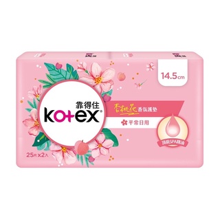 KOTEX靠得住暖心香氛杏桃花平日護墊14.5cm 25片*2包
