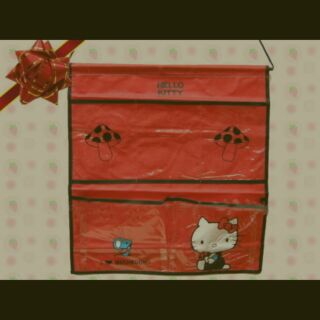 Hello Kitty 凱蒂貓 壁掛袋 掛袋 收納袋 5格 正版授權