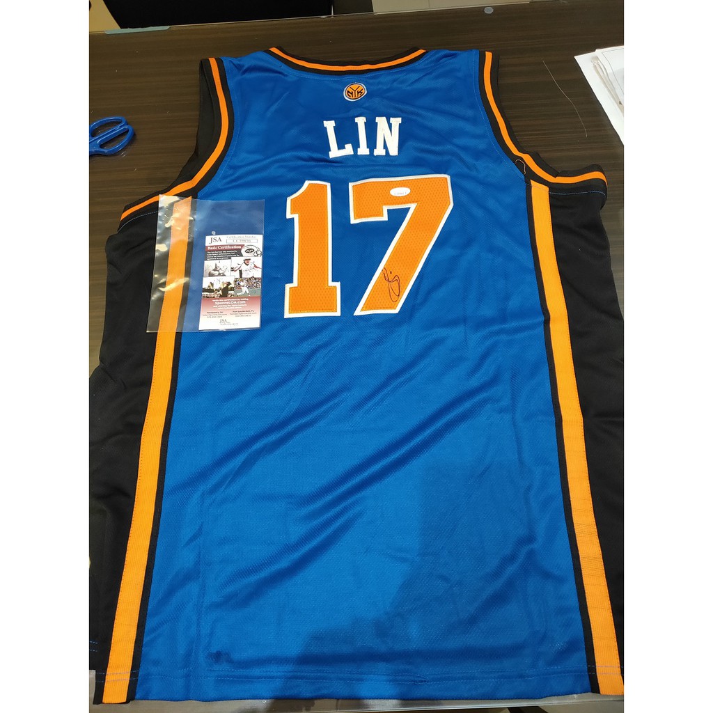 (記得小舖)NBA 林書豪 Jeremy Lin 紐約尼克 林來瘋 親筆簽名球衣 富收藏性 含認證 台灣現貨 出清下殺