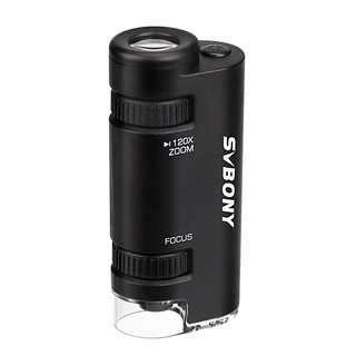 SVBONY SV603 120x 顯微鏡輕小型手持式放大鏡帶LED照明 用於生物科學觀察探索