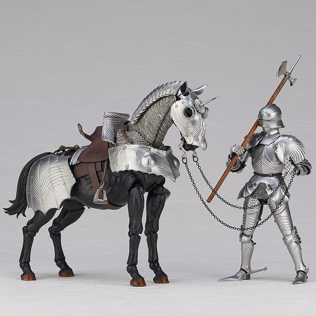 【ED】絕版 海洋堂 TAKEYA 自在置物 KT-027 15世紀哥德式騎兵鎧甲 白銀 西洋甲冑 竹谷隆之