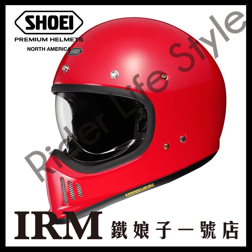 【鐵娘子一號店】最新款日本 SHOEI 復古越野帽 EX-Zero 山車 哈雷 全罩安全帽 內藏鏡片 EQRS 紅