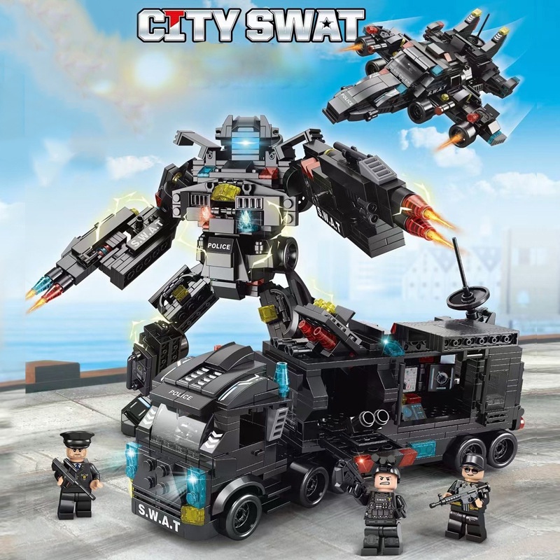 Jojotoy Toys SWAT 城市警察套裝 582 件益智玩具積木 8 合 3