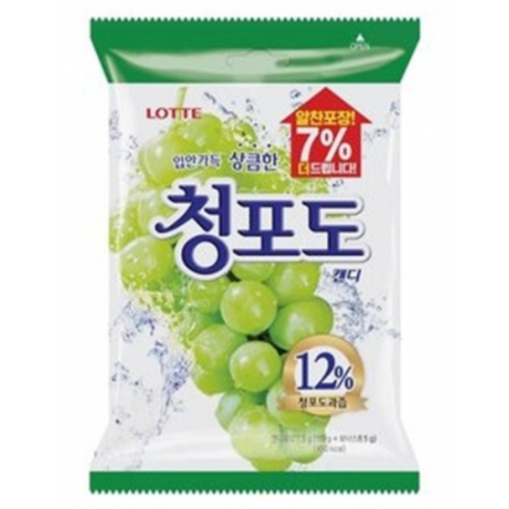 韓國 樂天 LOTTE  青葡萄糖 糖果 原119g/包 增量7%=127.5g/包 增量包 果汁含量12%