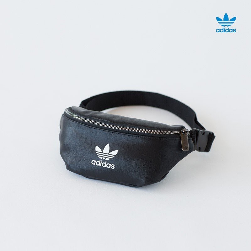Adidas Originals Waistbag 黑白皮革三葉草腰包側背包EJ6272 IMPACT | 蝦皮購物