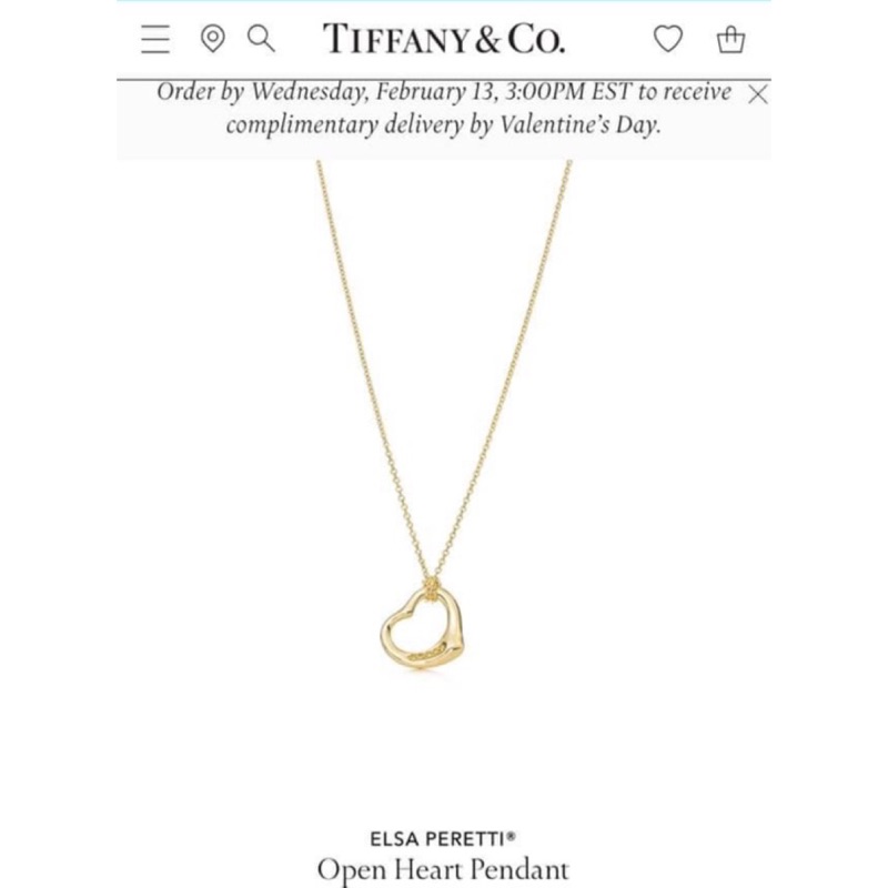 Tiffany&amp;Co Open Heart 18k鑽石項鍊。全新經典款