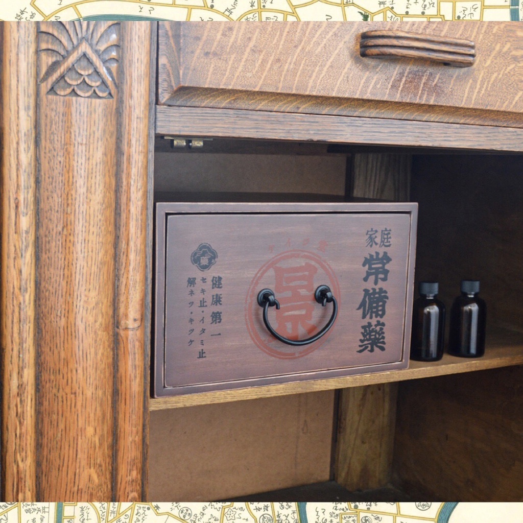 《小巴趴趴造》現貨！日本～木製復古家庭常備藥箱 工具箱