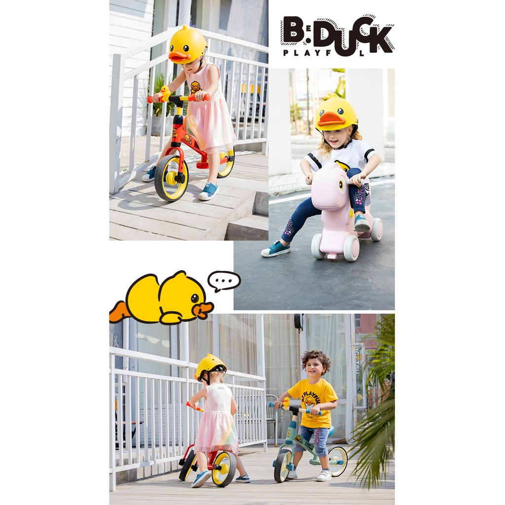 Baby Outdoor Gear 日本外貿 B.Duck 黃色小鴨兒童騎行安全帽/自行車頭盔/滑步車安全帽/直排輪護具