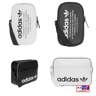 <極度絕對>Adidas 三葉草 側背手機小包 側背郵差包 情侶款 Logo皮革款 防水包