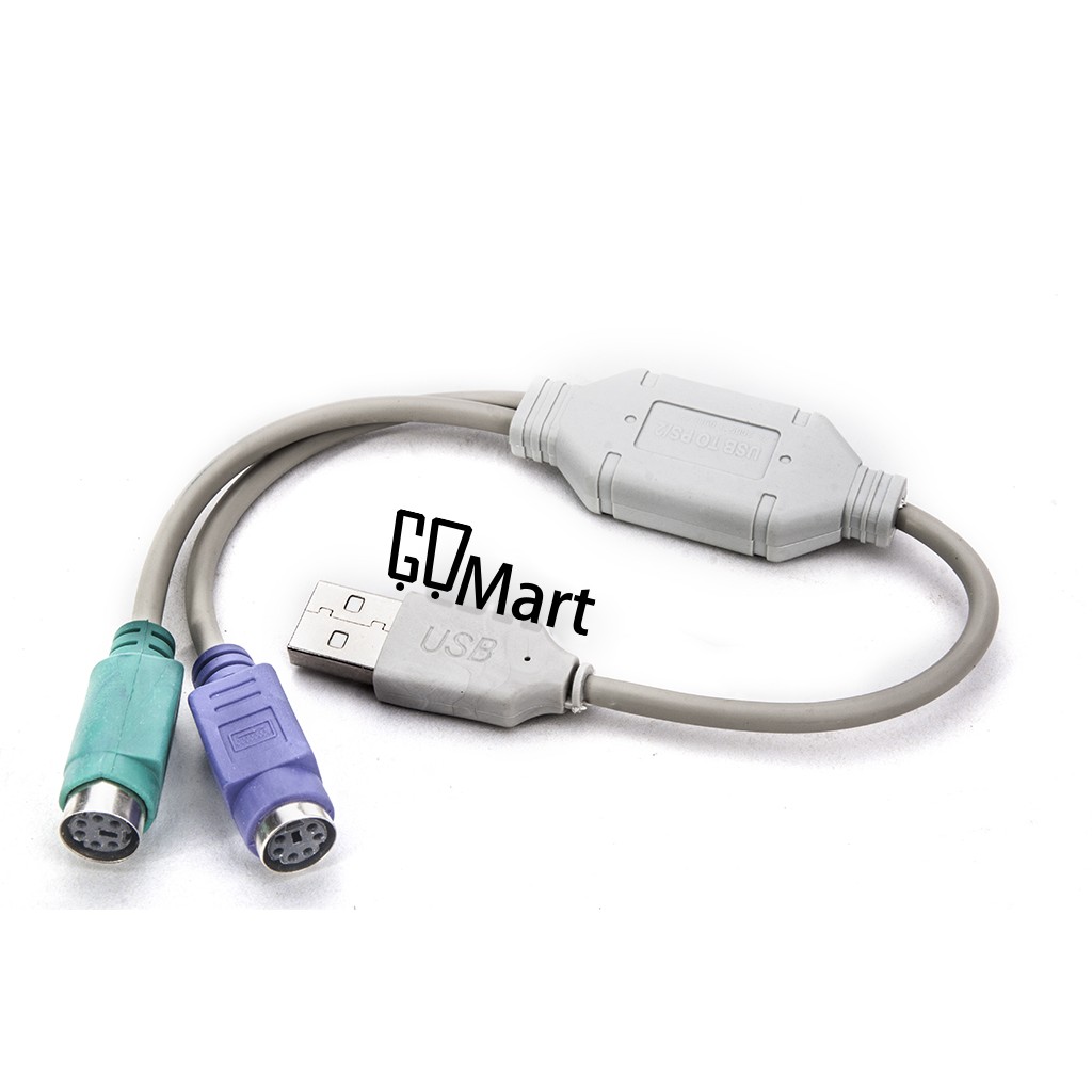 【GOmart】USB 轉 PS2 PS/2 線 一分二 轉接線 轉接頭 滑鼠 鍵盤 可同時使用