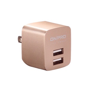 【Onpro鴻普 】旅充頭 充電頭 2.4A雙孔 防火設計 電鍍紅、金、玫瑰金 iphone 系列 三星
