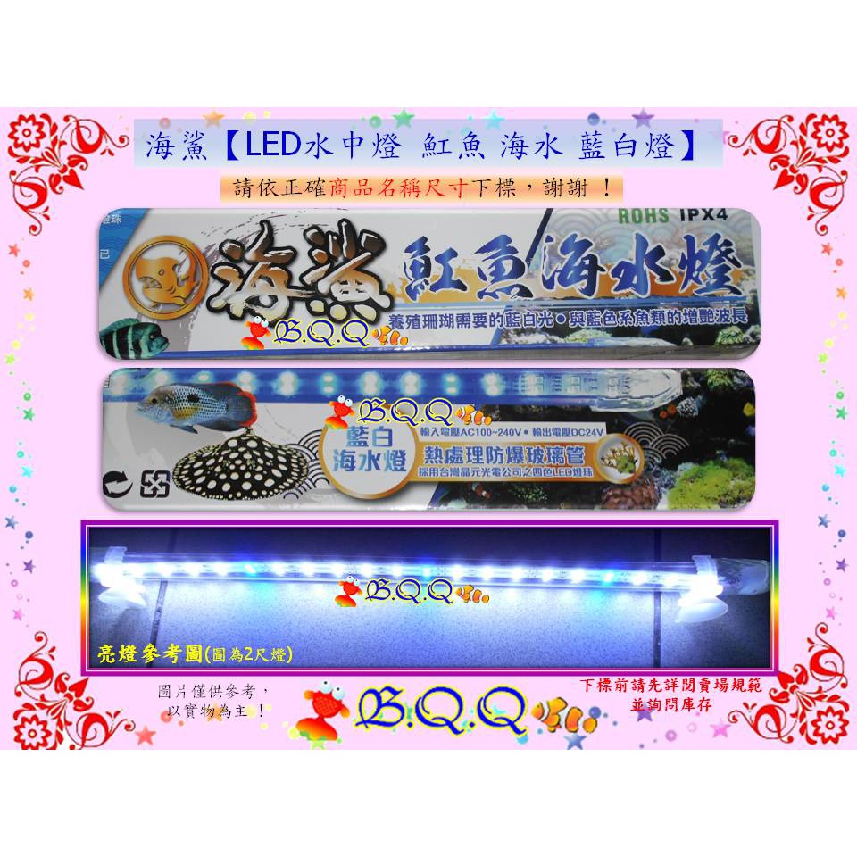B Q Q小舖 限自取 台灣seaxshark 海鯊 Led水中燈魟魚海水藍白燈2 3 4 5 6尺 蝦皮購物