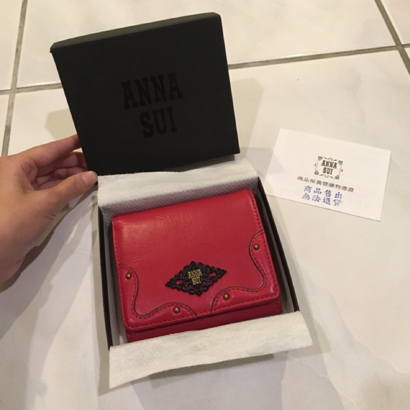 Anna Sui 桃紅真皮短夾