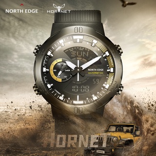 NORTH EDGE【2023新款】HORNET 男士運動手錶雙時間鬧鐘數字手錶【專業戶外運動手錶】