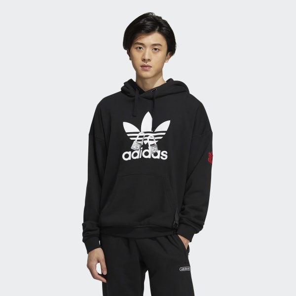 Adidas originals VDAY HOODIE UNI 男款 連帽帽T 運動休閒 雙鎖 黑粉HA3654/55