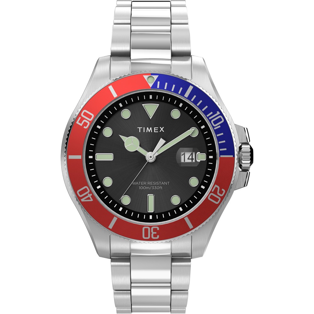 【TIMEX】天美時 風格系列 經典紳士手錶 ( 藍紅間 / 銀 TXTW2U71900)