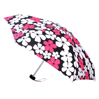 臺灣現貨24H出貨【Life+】Mini輕巧五折晴雨口袋手開傘 白桃花朵 晴雨傘 折疊傘 極輕傘 遮陽傘 抗UV 太陽傘