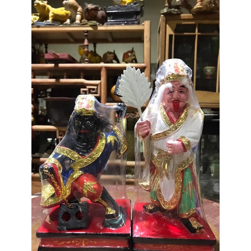 全新木雕神尊神像 七爺八爺 8吋8、一尺