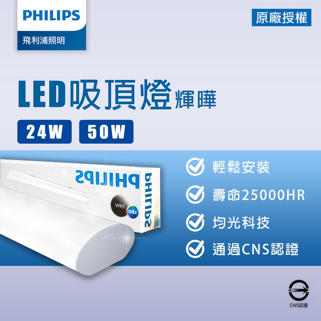 【飛利浦】 LED 吸頂燈 輝曄 4尺 2尺 24W 50W 24瓦 50瓦  31245 31246