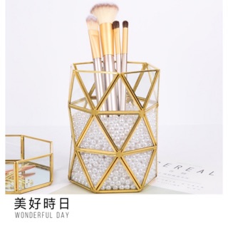 【美好時日】珍珠玻璃筆筒｜刷具收納神器｜ins風拍攝道具｜桌上佈置必備｜桌面收納｜拍攝道具｜臺灣現貨