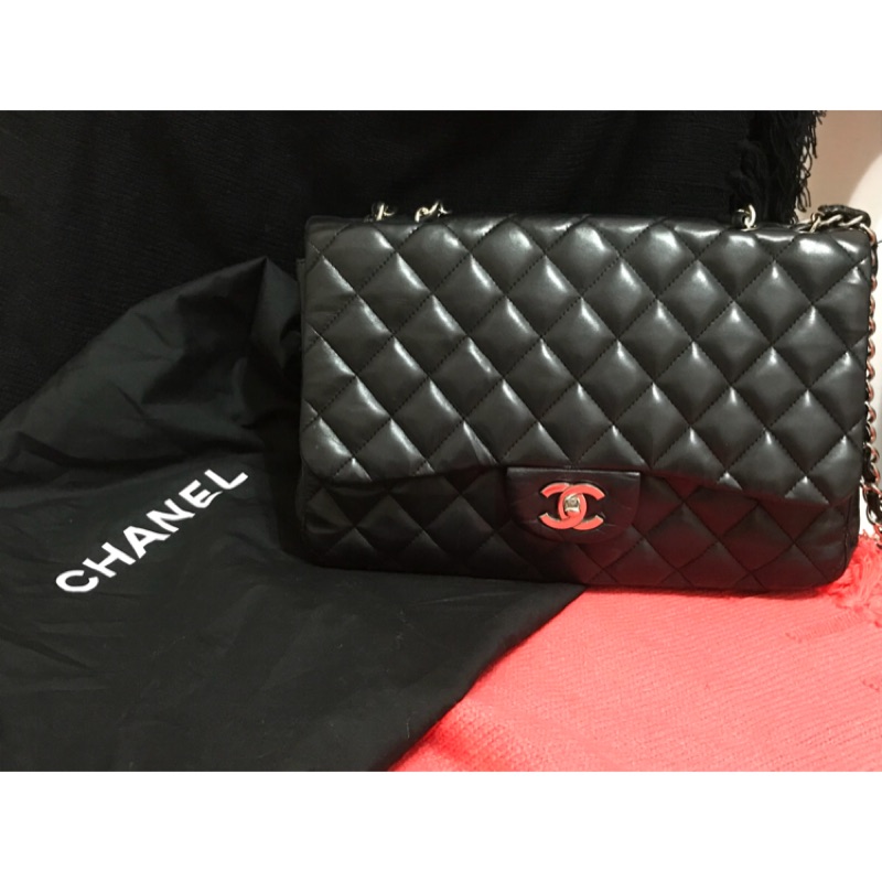 Chanel jumbo coco 30公分銀鏈單蓋