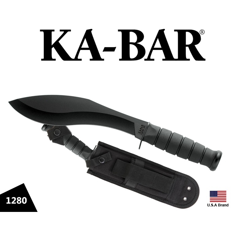 美國Ka-Bar直刀砍刀1280 Combat Kukri 1095高碳鋼附刀鞘【KA1280】