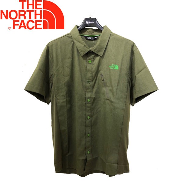 【The North Face 男款 短袖襯衫《綠》】NF0A2SMT/快乾透氣/排汗襯衫/運動襯衫/悠遊山水