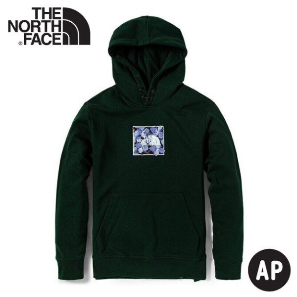 【The North Face 男 LOGO 連帽T恤《深綠》】4NF8/連帽上衣/休閒長袖/運動衫/潮衣/悠遊山水