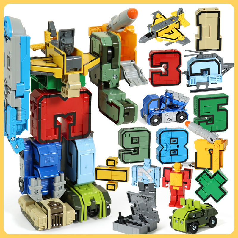 數字變形機器人 變形金剛 合體機器人 恐龍 0-9數字 加減乘除 兒童益智玩具 學前玩具 數字認知遊戲