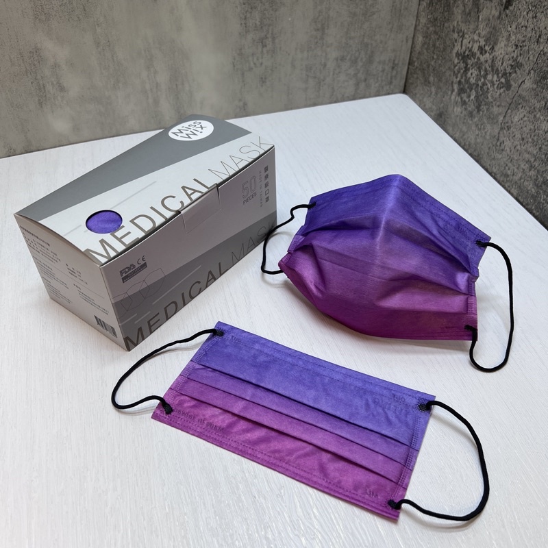 Miss Mix 醫療口罩 滿版女神紫 成人款 批發/零售 🇹🇼MIT台灣製 🇹🇼MD雙鋼印 50片/盒