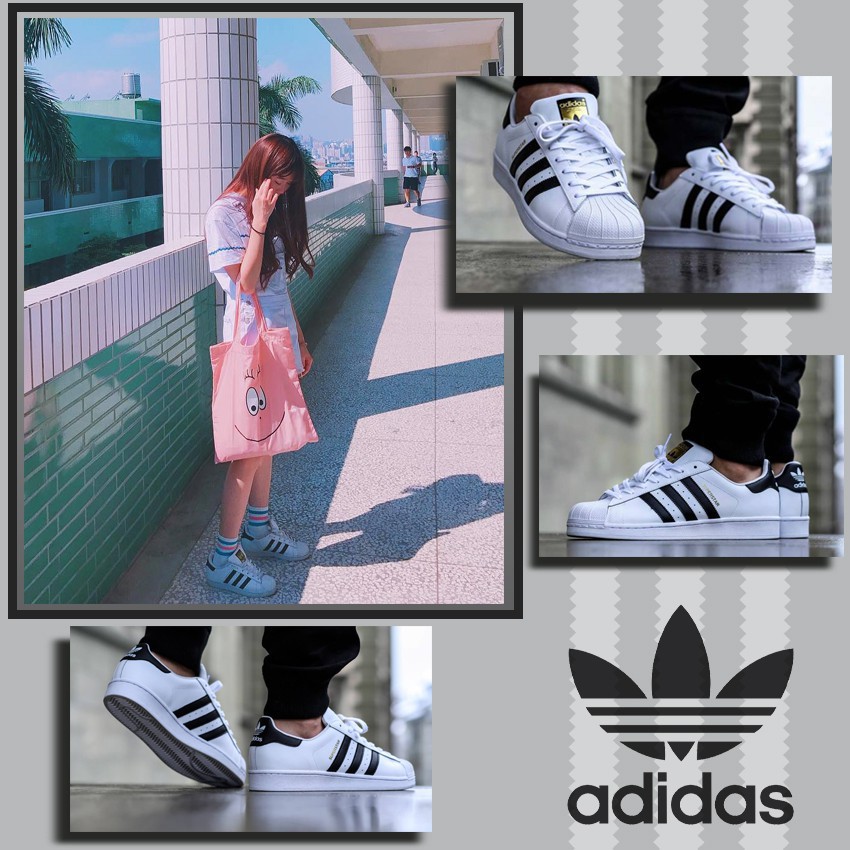 adidas Originals Superstar 金標黑白運動休閒貝殼鞋男女C77124 C77154 廠商直送| 蝦皮購物