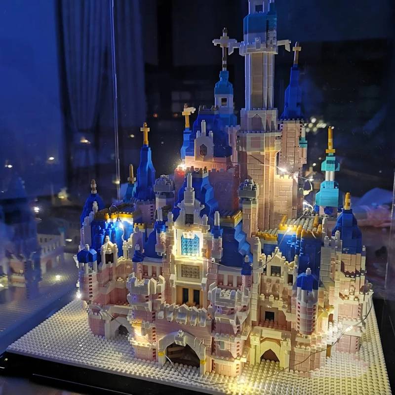 【超商免運】迪士尼 城堡 成年 高難度 微小 顆粒 積木 女孩 系列 拼裝 模型兼容 樂高 玩具
