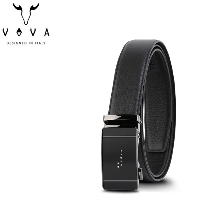 VOVA 真皮 沉穩熟男簡約造型自動扣皮帶 VA012-004-BK 自動扣皮帶
