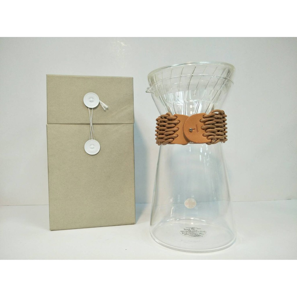 HARIO 駝色皮革編織 咖啡壺 700ml VCC-02-LZN 內附V型玻璃濾杯、量匙、無漂白濾紙