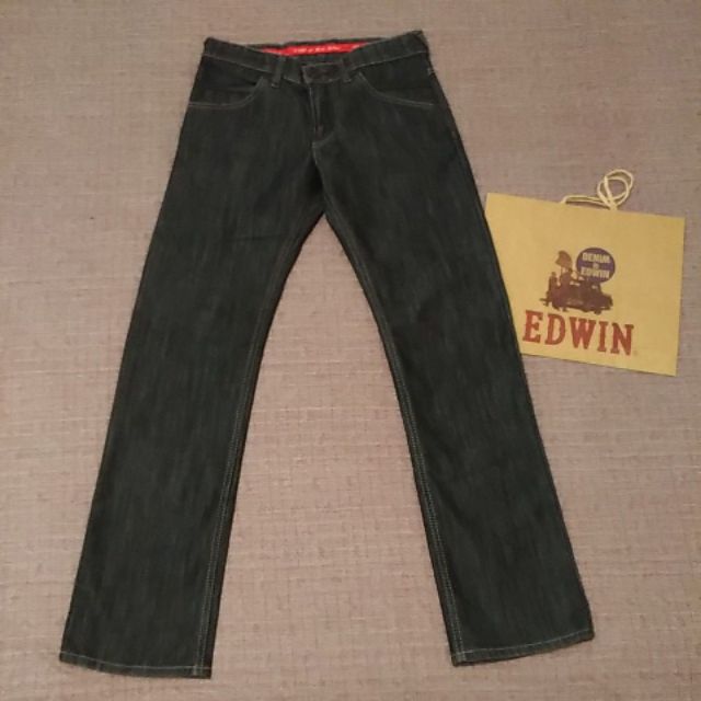 EDWIN EDGE OF BLUE JEANS 型男必備 英式搖滾  水洗 合身 紅線 黑色牛仔褲 近全新 29