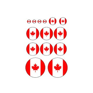 汽車 機車 裝飾貼 國旗貼紙 圓形 13張 加拿大 LT-29629
