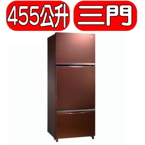 《可議價》SAMPO聲寶【SR-A46GDV(R7)】455公升經典玻璃三門變頻冰箱
