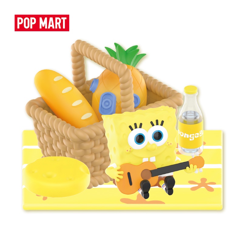 POPMART泡泡瑪特 海綿寶寶野餐派對系列手辦盲盒玩具創意禮物