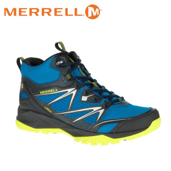 MERRELL 美國 男 高筒 CAPRA BOLT MID GORE-TEX 登山鞋 亮藍/黃/ML3740/悠遊山水