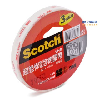 3M 臺灣 Scotch VHB 超強悍雙面泡棉膠帶系列 118 系列