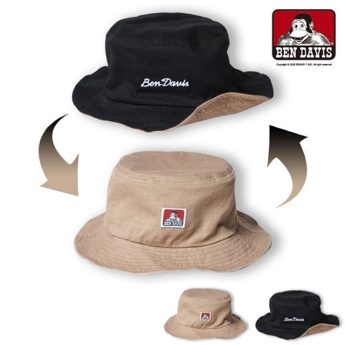 BEN DAVIS BDW-8616-10 REVERSIBLE BUCKET HAT 雙面 漁夫帽 (黑色配卡其)