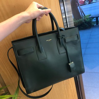 (已售出)(二手)YSL-bo mini sac jour墨綠色風琴兩用包-324823.527411