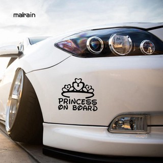 Maln_lovely Princess on Board 嬰兒兒童窗戶保險槓皇冠汽車標誌貼花貼紙