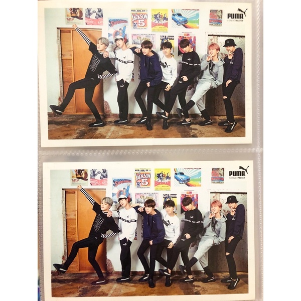 BTS 防彈少年團 X PUMA 官方 代言 明信片 團體ver 2017版