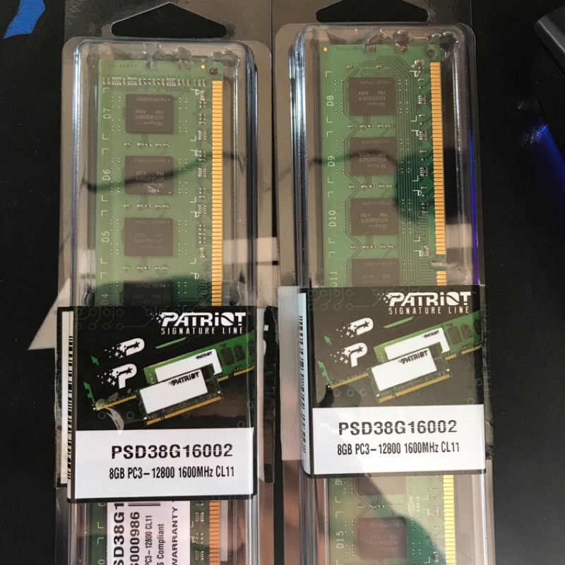 博蒂 Patriot DDR3-1600 DDR3 1600 8g x2 終保記憶體