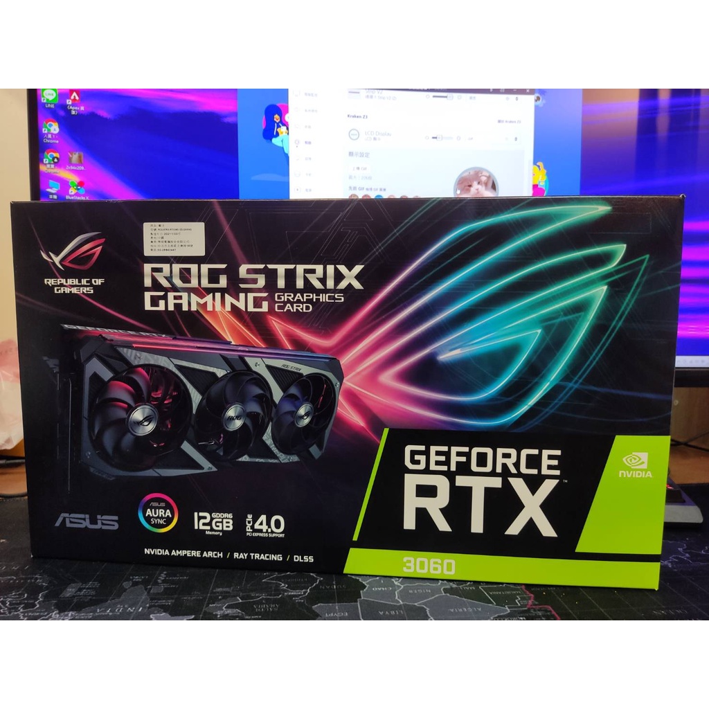 華碩 ROG-STRIX-RTX3060-12G-GAMING 顯示卡 未鎖