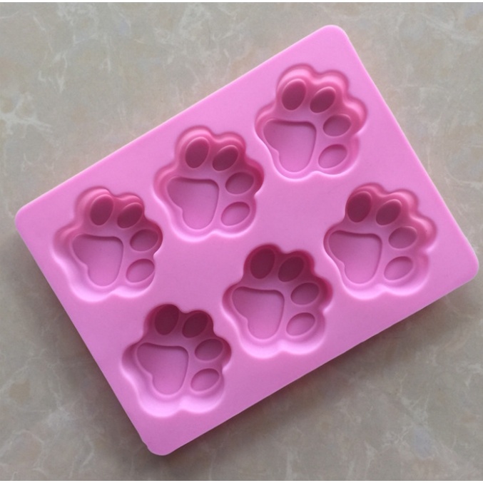 巧克力模具 矽膠模具  6連貓爪矽膠模具 矽膠模 烘焙模具 肥皂模具 皂模 巧克力模 小狗腳印蛋糕模  蛋糕矽膠模具
