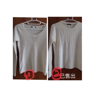 J. CREW Merino 美麗諾 羊毛衣 圓領 毛衣 毛線衣 針織衣 領子花邊 pxs號 /米黃色套頭毛衣(已售出)