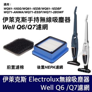 副廠 Electrolux 伊萊克斯 Well Q6 Q7 HEPA 濾網 海綿 濾棉 配件 吸塵器 WQ61 WQ71