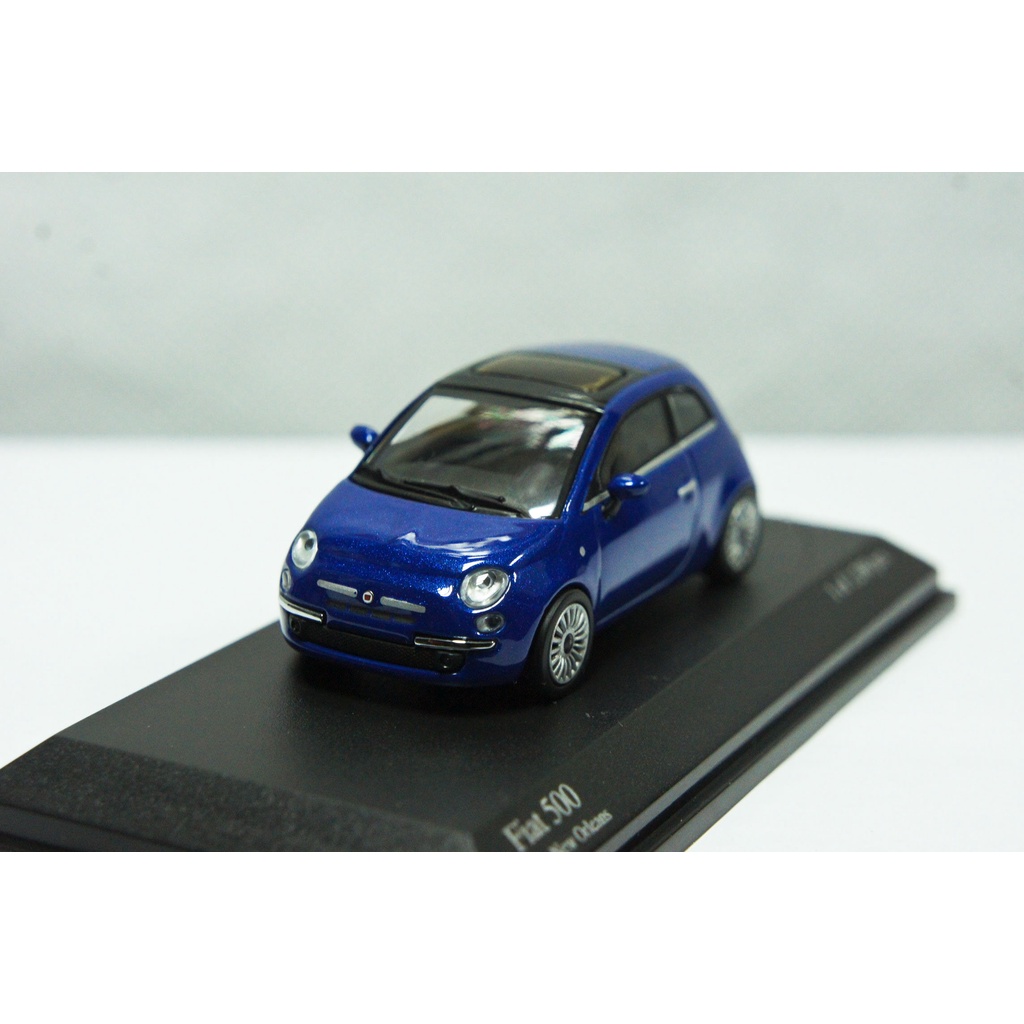 【現貨特價】1:64 Minichamps Fiat 500 2007 藍色